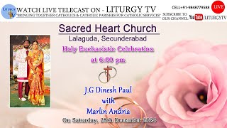 J.G Dinesh Paul \u0026 Martin Andria | Holy Eucharistic Celebration 6pm | Sacred Heart Church | 28-12-24