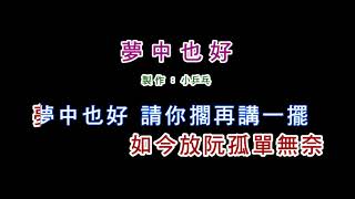 (演唱版)江蕙-夢中也好(DIY卡拉OK字幕)