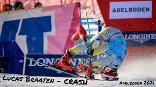 LUCAS BRAATEN - BIG CRASH - Adelboden 2021