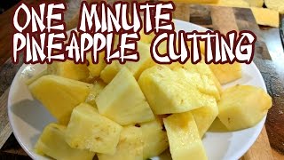 Cutting a whole pineapple in 1 MINUTE like a PRO