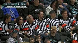 NHL Referee Stephen Hiff Makes NHL Debut with Stripes in the Stands