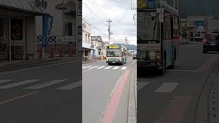 小鹿野町を快走する西武観光バス秩父営業所所属ここさけラッピング車