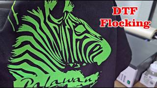 DTF flocking. Fluorescence flocking process.