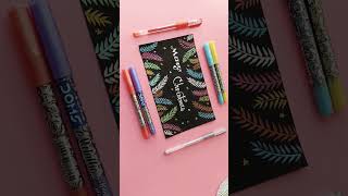 #shorts How to Make Christmas Card with DOMS Brush pen | Christmas Art #doms #brushpen #christmas