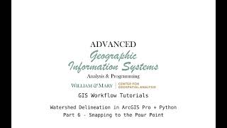 AdvGIS | GIS Workflow Tutorial | Part 6