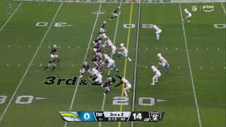 Aidan O'Connell Touchdown Pass to Jakobi Meyers vs Chargers