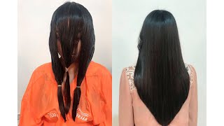 Corte en v en capas cabello corto