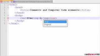 HTML Tutorials - 6 - Comments and Computer Code elements