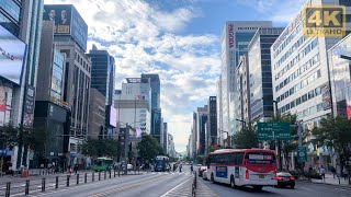 [4K] Seoul Metro Line No.2 Gangnam Station, Walk around Gangnam in Seoul 강남역 아침 걷기  출근길