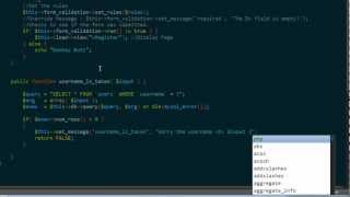 CodeIgniter - Registration Tutorial Part 4 - Callback Methods
