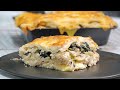 Creamy CHICKEN or TURKEY  spinach and mushrooms  lasagna