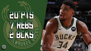 Giannis Antetokounmpo 20 pts 7 rebs 2 blks vs Lakers 2024 Preseason