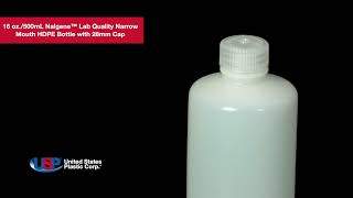 500mL Nalgene™ Lab Quality Narrow Mouth HDPE Bottle with 28mm Cap | U.S. Plastic Corporation®