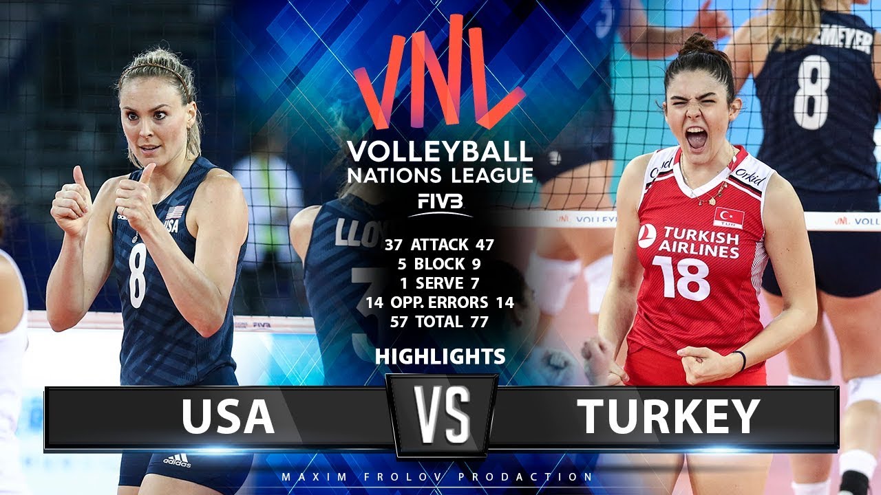 USA Vs Turkey | Highlights | Women's VNL 2019 - YouTube