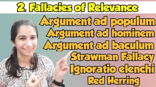 Fallacies of Relevance | Informal Fallacies/UGC NET Paper-1/Ravina  @InculcateLearning #ugcnetpaper1