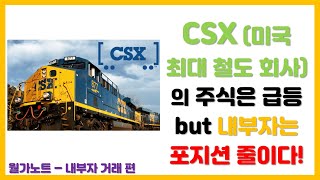 월가노트 (내부자 거래편) - 한국 투자자들이 잘 모르는 미국 최대 철도 회사 CSX의 이사, 포지션 줄이다!