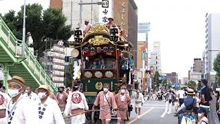 2022年7月21日うちわ祭り 八木橋へ向かう山車・屋台