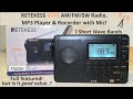 The Retekess V115 multi-band Shortwave, AM, FM, Radio, MP3 player, rec, aux, SD card & rechargeable