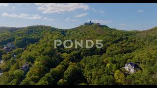 Aerial Flyover Medieval Wartburg Castle In Eisenach Thuringia Forest Germany - 4k Stock Footage