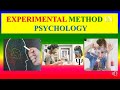 EXPERIMENTAL METHODS IN PSYCHOLOGY. -  - Applied psychology for Nursing