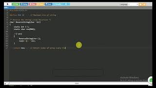 c program to Reverse string using recursion function