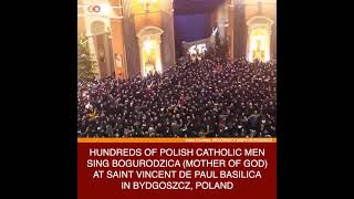 Catholic men singing in Poland