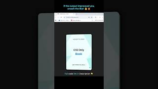 🔥 CSS Book Card Hover Animation | No JavaScript #webdevelopment #coding #hovereffect #shorts