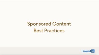 Sponsored Content Best Practices