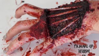 超慘烈手部撕裂傷妝~骨頭都跑出來了拉!! FX Make-up Tutorial |Tear Wound with Exposed Bones