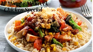 15 Minute Chicken Veggies Corn and Salsa - Midweek Special