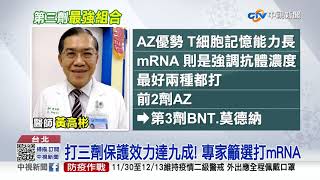 打三劑保護效力達九成! 專家籲選打mRNA│中視新聞 20211130