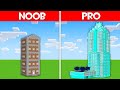 Minecraft Battle: SKYSCRAPER BUILD CHALLENGE - NOOB vs PRO vs HACKER vs GOD in Minecraft!