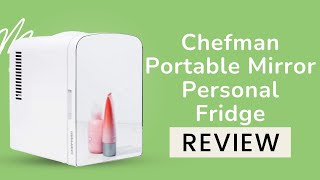 Chefman Portable Mirror Personal Fridge 4 Liter Mini Refrigerator