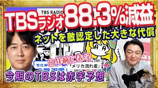 ＴＢＳラジオ「８８.３％」の減益どころか今期は赤字予想。８年前に赤字で逃げ出していた「ポッドキャスト」。ネットを敵認定した大きすぎる代償が赤字｜みやわきチャンネル（仮）#2185Restart1985