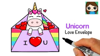 How to Draw a Unicorn 🦄❤️Valentine Love Envelope