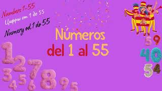 Números 1-55. Numbers in Spanish. Liczby w języku hiszpańskim 1-55. Цифры по-испански от 1 до 55.