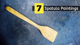 7 Spatula Painting • Painting on wooden spatula • Wall hanging craft ideas