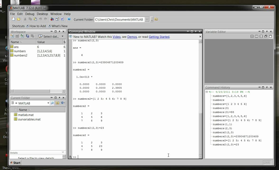 Matlab Vector To Matrix