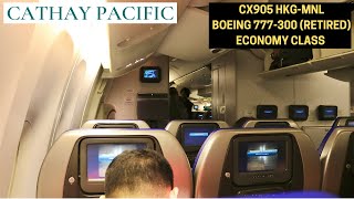 CATHAY PACIFIC CX905 HONG KONG HKG ✈ MANILA MNL (BOEING 777-300 - ECONOMY CLASS) FLIGHT REPORT #2