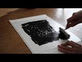 linocut printmaking process in the studio