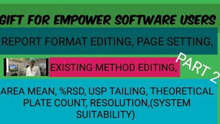 Empower 2 Reporting Method....Editing. waters alliance HPLC,Editing in Existing Processing Method