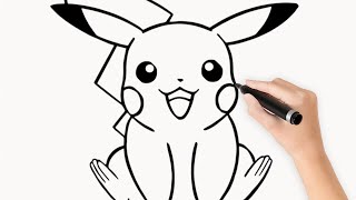 Como dibujar a Pikachu paso a paso fácil