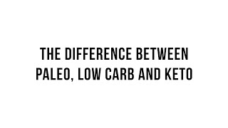 Keto 101 -  What is the Difference Between Paleo, Low Carb, and Keto