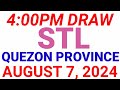 STL - QUEZON PROVINCE August 7, 2024 2ND DRAW RESULT