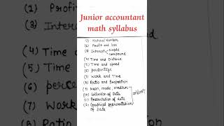 Junior accountant math syllabus#tra junior accountant#shortvideo#handwrittennotes#pen pencil classes