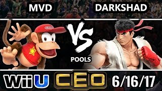 CEO 2017 Smash 4 - PG | MVD (Diddy Kong) vs DarkShad (Ryu) Wii U Tournament