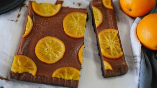 Chocolate Cheesecake Made with Boiled Orange Syrup オレンジチョコレートチーズケーキ