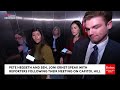 breaking news joni ernst pete hegseth talk to reporters after capitol hill meeting