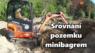 Zahradní úpravy - srovnání pozemku minibagrem a stavba opěrné zdi