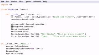 wxPython Programming Tutorial 3 Creating a Menu Bar YouTube